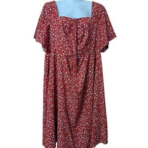 Bloomchic Size 12 Women's Red Floral Dress